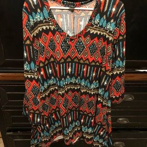Multi colored flare bottom tunic 2/3x